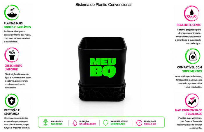 Kit Sistema de Plantio Convencional com 1 Vaso