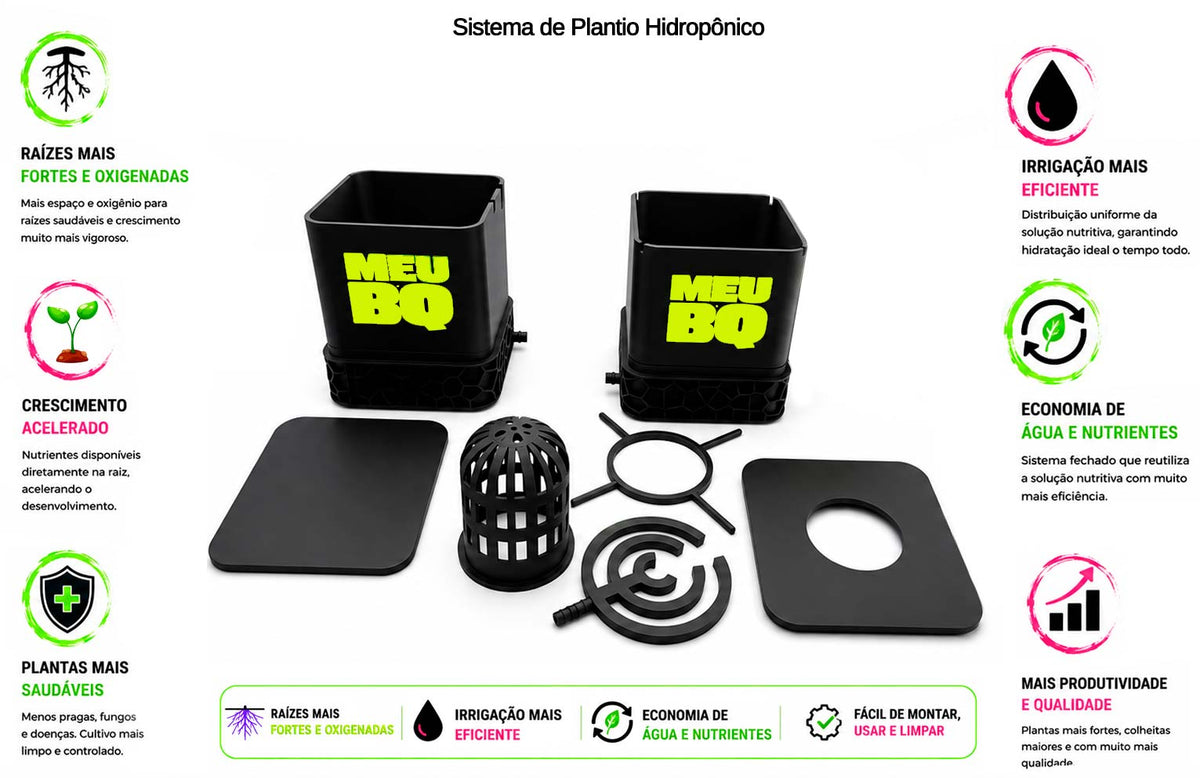 Kit Sistema de Plantio Hidropônico com 1 Vaso