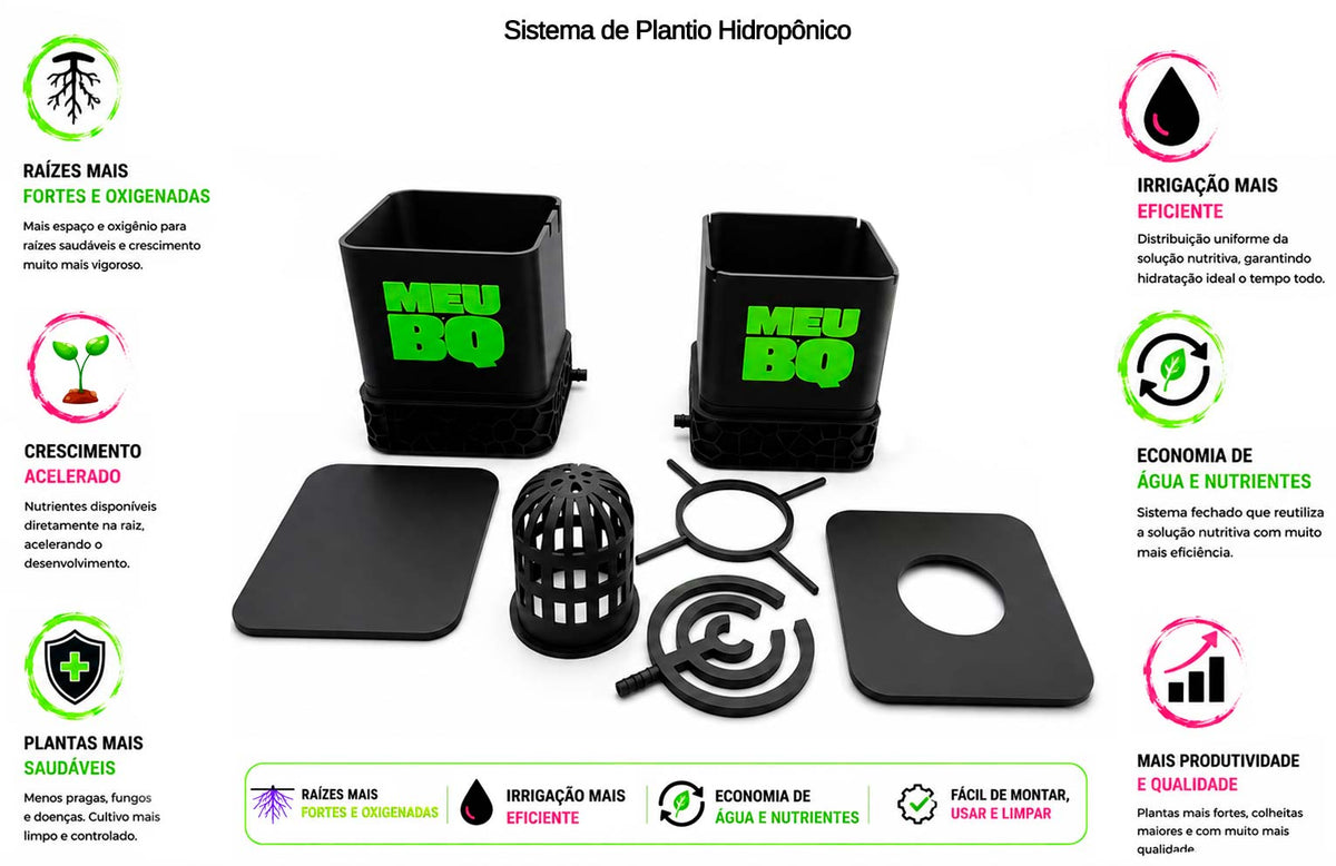 Kit Sistema de Plantio Hidropônico com 1 Vaso