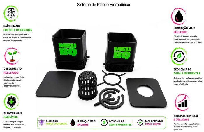 Kit Sistema de Plantio Hidropônico com 1 Vaso