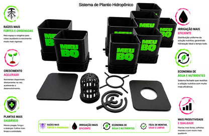 Kit Sistema de Plantio Hidropônico com 6 Vasos
