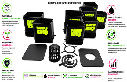 Kit Sistema de Plantio Hidropônico com 6 Vasos